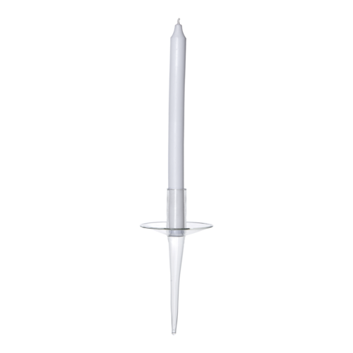 Stilfull munblåst ljusstake i genomskinligt glas från Kling. Kan hängas på väggen. Perfekt detalj att använda som en liten vas eller ljushållare. Höjd 20 cm och diameter 20cm.